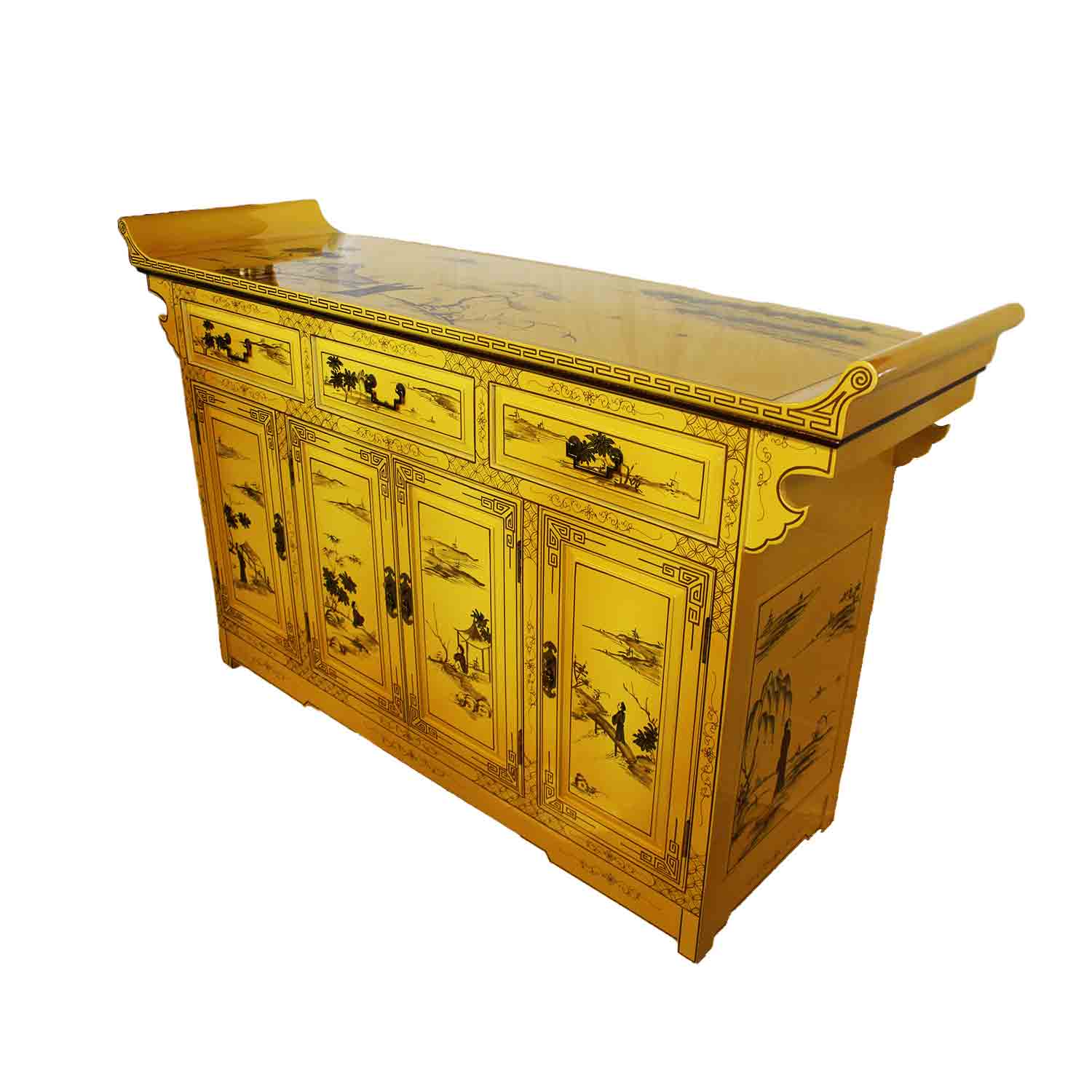 Yellow buffet store table